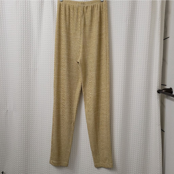 Women's Matter of Degree Gold Lurex Leggings Size M - Picture 4 of 6